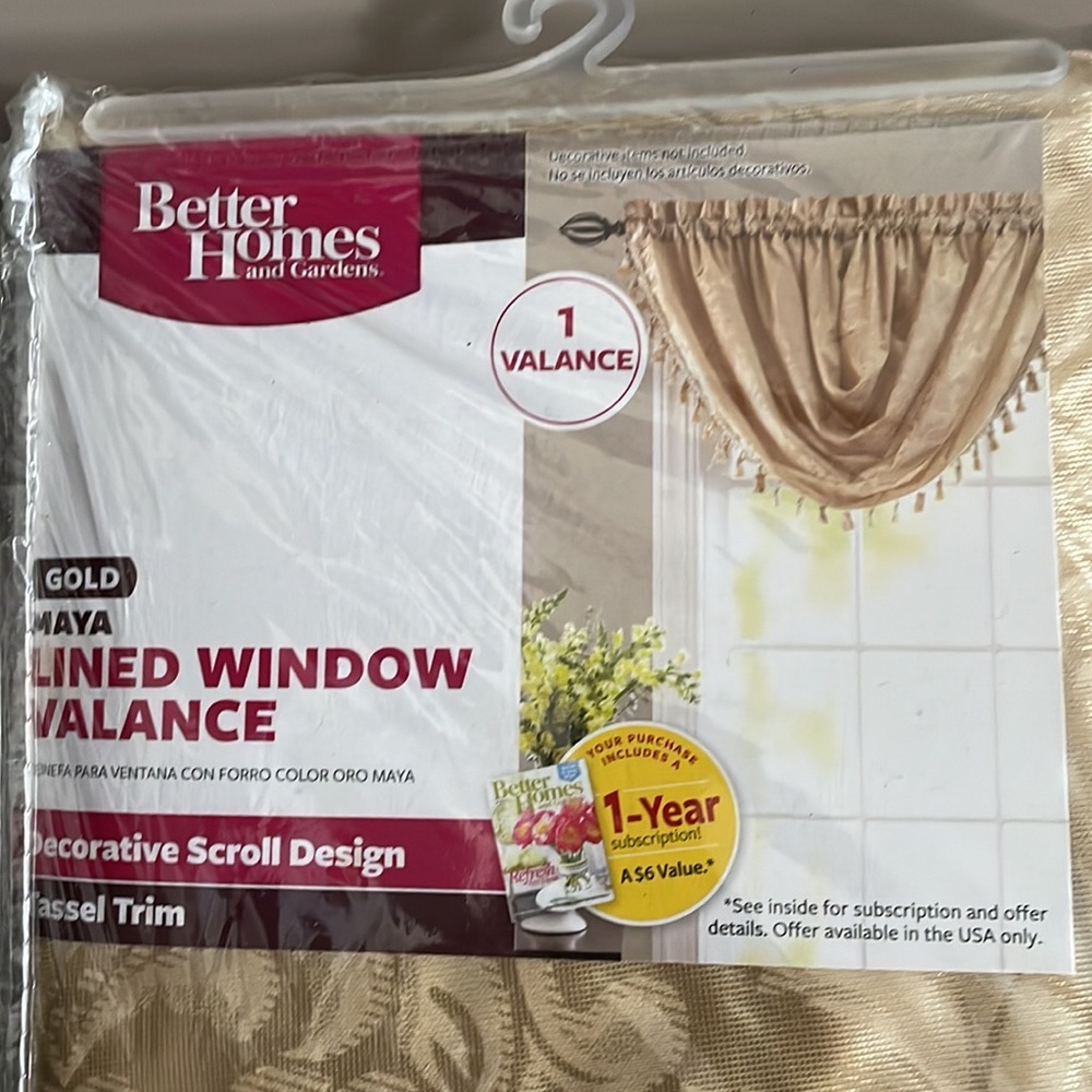 Better Homes And Gardens Gold Decorative Scroll Window Valance